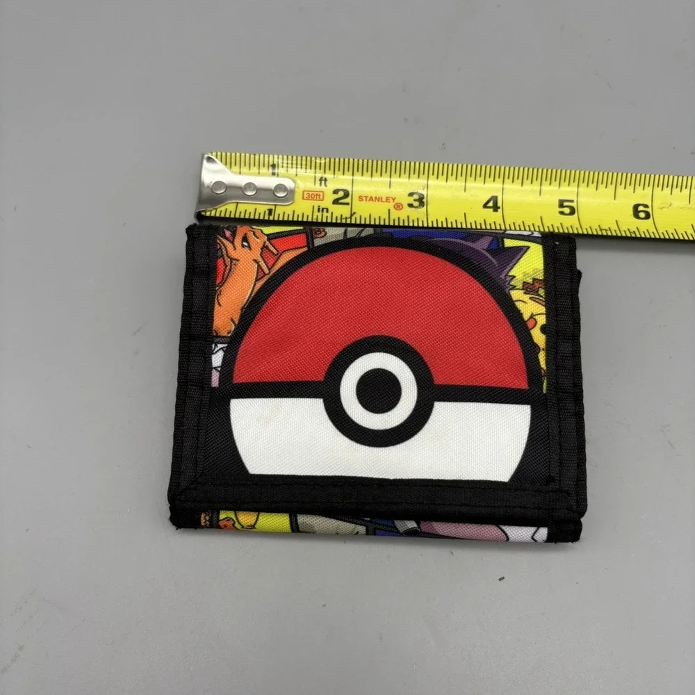 Pokemon Wallet Pikachu Charizard Gengar Mewtwo Trifold Hook Loop Closure